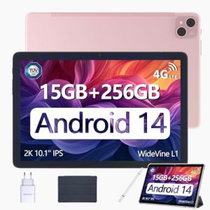 DOOGEE T10 Pro Tablette Tactile 10,1 Pouces 1920 * 1200 FHD+, 15GB + 256GB, 8580mAh+18W Charge Rapide, Android Tablette with Double 4G, 2.4/5G WiFi, T&Uuml;V, 8MP + 13MP Cam&eacute;ra, Rose (RADDU PARIS, neuf)