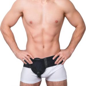 NICEIN®Ceinture Hernie Inguinale Homme,Ceinture pour Hernie Inguinale Adaptée au Côté Gauche ou Droit,Ceinture Herniaire Inguinale qui Soulage la Douleur, Flexible et Réglable (Noir-M) (Laitaotao, neuf)