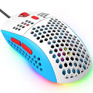 KUIYN 383 Pro Souris de Jeu Filaire Ultra légère, Coque en nid d'abeille, 6 Souris rétroéclairées RVB, 6 DPI réglables 6400, modèle Optique USB Aerox pour Win10/XP/Xbox/PS4/PS5/Mac/HP/Acer (KUIYN, neuf)