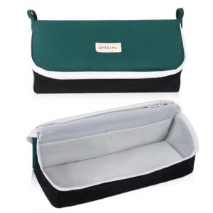 Oyachic Trousse à Crayons Extensible Grande Capacité Trousse Scolaire avec Zipper Pencil Case Multifonctionnel Étudiant Papeterie pour Hommes Enfants Etudiants Femmes Adolescents (Vert Encre) (Cute Chic EU, neuf)