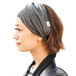 Bandeau Cheveux Femme Pré-Attaché - Serre Tete Homme 100% Coton Bio Foulard Danse Bandana Pirate Large Chimio Gris Foncé M (casualbox Japan, neuf)
