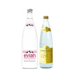 Evian bouteilles (6x1L) – Châteldon bouteilles (6x75cl) (Wine And More, neuf)