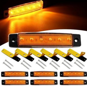 VISSQH 6 Pcs Feux de Gabarit Latéraux LED,12V 24V Feux de Gabarit LED Arrière Avant Indicateur Feux de Gabarit Latéraux pour Remorque Camion Caravane Camping Car Van Tracteur Bus etc(Jaune) (VISSQH, neuf)