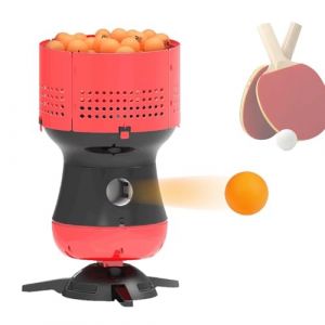 QFGain Lanceur De Balles De Ping-Pong pour L'Entra&icirc;Nement - 90 Balles De R&eacute;Serve | Deux Modes De Service | T&eacute;L&eacute;Commande sans Fil, Lanceur De Balles D'Entra&icirc;Nement Portable pour Tennis De Table (QFGain&reg;, neuf)