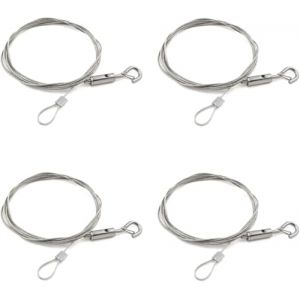 JOZMMZEOOA 4 Pi&egrave;ces Cable Acier,1.5 MM * 2 M Cable Acier Inoxydable avec Crochet Cable Suspension Reglable Tendeur Cable Enduit C&acirc;ble Acier Inoxydable,pour Convient Lustres Photo V&ecirc;tements (ZHELYAZKO TRANS STORE, neuf)