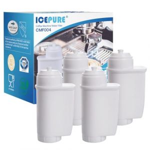 ICEPURE Filtre à eau pour machine à café Compatible Avec Siemens® EQ Series, EQ3/EQ6/EQ9, EQ500, S700, Brita® Intenza 575491, Bosch® TCZ7003, TCZ7033, 4 pièces (FIRST FILTER, neuf)
