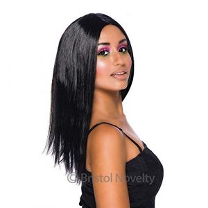 Bristol Novelty BW101 Longue Perruque Noire pour Femme, Marron, 45,7 cm, Taille Unique Halloween (Miller Rock, neuf)