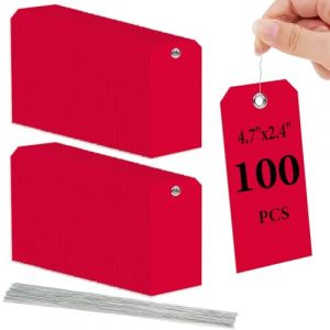 Flintronic 100pcs Etiquette Prix en Plastique, &Eacute;tiquettes de prix avec fil, &Eacute;tiquette &Eacute;tanche &agrave; l'eau Rigide, &Eacute;tiquettes de Prix en Vierges Inscriptibles pour Etiquette Vetement Bijoux Cadeaux (XJYEU, neuf)