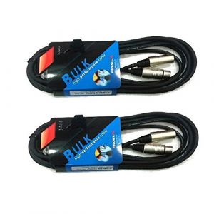 PROEL BULK250LU5 Paire de câbles audio professionnels symétriques XLR mâle - XLR femelle, 5 mètres, Noir (BULK250LU5-5mt - 2 unités) (PRYCE, neuf)