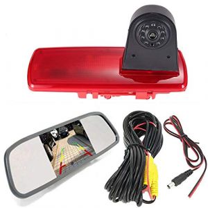 Kit cam&eacute;ra de frein HD avec moniteur de r&eacute;troviseur, vision nocturne, cam&eacute;ra de recul de rechange pour Opel Vauxhall Vivaro B Combi Kasten Turbo FWD X82/Renault Trafic III 3 Bus Box EG JG FG 1FL/NV300 (kfz_sebastian, neuf)