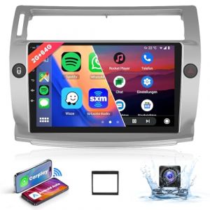 【8 Cœur 2+64G】 Hodozzy Carplay Autoradio pour Citroën C4 2004-2009/C-QUATRE 2008-2011, 9 Pouces Ecran Tactile Android Autoradio avec Android Auto/WiFi/GPS/RDS/FM/Bluetooth/USB/DSP (Hodozzy, neuf)