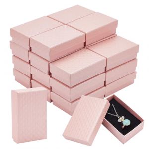 BENECREAT 24 paquet de Bo&icirc;tes Cadeaux &agrave; Bijoux, 8.4x5.35cm Bo&icirc;tes de Rangement Rectangulaires en Carton pour Boucles D'Oreilles et Colliers, avec &Eacute;ponge en Velours pour Bague, Mariages (Rose) (BENECREAT FR BOUTIQUE, neuf)