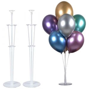 PILIN Kit de support de ballon de table de hauteur 28 "pour d&eacute;corations de f&ecirc;te d'anniversaire et d&eacute;corations de mariage, d&eacute;corations de ballons de joyeux anniversaire pour f&ecirc;te et No&euml;l(2 pack) (ZHI HONG, neuf)