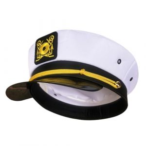 Yardenfun Chapeau De Marin Brodé Pour Accessoire De Costume Pour Halloween Et Cosplay Chapeau De Yacht Blanc Élégant Et (Wope, neuf)