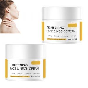 Cr&egrave;me raffermissante pour le cou, cr&egrave;me raffermissante pour le visage et le cou au r&eacute;tinol et au collag&egrave;ne, hydratante, r&eacute;duit les rides, ridules et double menton, raffermit la peau rel&acirc;ch&eacute;e (2pcs) (henanningmeng, neuf)
