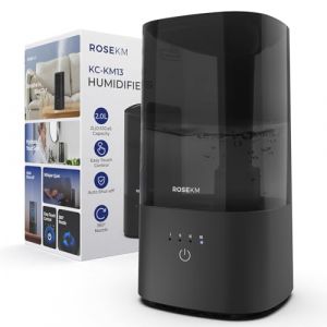 Rosekm Humidificateur de Chambre – Humidificateur à Ultrasons Silencieux à Brume Froide pour Plantes, Bébé, Chambre, avec Buse Rotative 360°, Sans Filtre, Arrêt Automatique, Noir (Rosekm store, neuf)