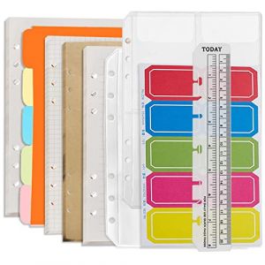 DY.2ten Lot de recharges A5 &agrave; 6 trous - (recharges de papier quadrill&eacute; + papier lign&eacute; + papier kraft + papier vierge &agrave; feuilles volantes - 180 feuilles/360 pages (45 feuilles de chaque type) (SHUL, neuf)