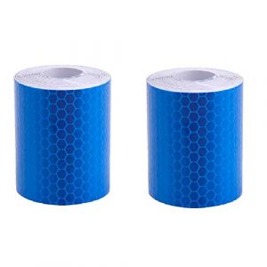 BigTron Bande R&eacute;fl&eacute;chissante, Haute intensit&eacute; Ruban R&eacute;fl&eacute;chissant Adh&eacute;sif-Auto Imperm&eacute;abiliser S&eacute;curit&eacute; &agrave; Marquer 50mm x 3M 2 Rouleaux Bleu (Italf, neuf)