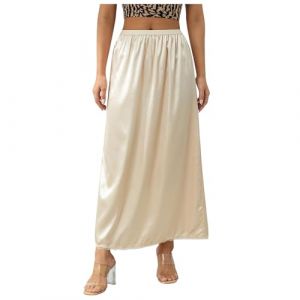 Jupon Femme Longue Fond de Jupe Femmes L&eacute;ger Jupe sous Robe Taille &eacute;lastique Confortable Jupon pour Femme Jupon Jupon Femme Long Noir Blanc Beige sous-V&ecirc;tements Lingerie Jupons femme (upperfeel, neuf)