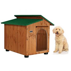 Achetez &agrave; l'usine Niche en Bois pour Chiens d'Ext&eacute;rieur Renforc&eacute;e Cadeau Rideau Fabriqu&eacute; en Italie Mod&egrave;le Alpi Taille B - Caniche 60x70xH62 (Original Legno Italia, neuf)