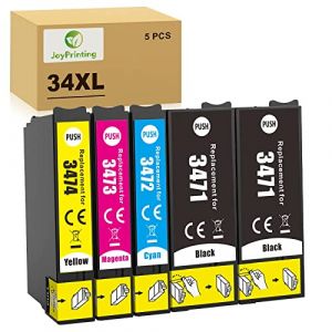 JoyPrinting 34 XL Cartouches d'encre de rechange pour Epson 34XL T3471 T3472 T3473 T3474 à utiliser avec Epson WorkForce Pro WF-3720DWF WF-3725DWF WF-3720 (noir, cyan, magenta, jaune) (Allabouttapes office consumables, neuf)