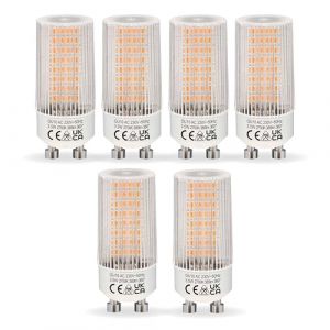 NICEOO Ampoules LED GU10 3,5W &Eacute;quivalentes &agrave; 50W Halog&egrave;ne, Blanc Chaud 2700K 385 Lumens AC 230V, Forme T22 Cylindrique Transparente, Angle de Faisceau Large &agrave; 360&deg; Non Dimmables, Lot de 6 (NICEOO, neuf)