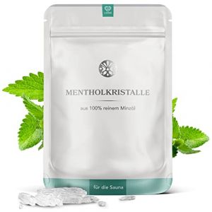 LoWell&reg; 100g Cristaux de menthol 100% menthe pure - Id&eacute;al comme infusion pour le sauna - Sachets refermables - Menthol (LoWell GmbH, neuf)