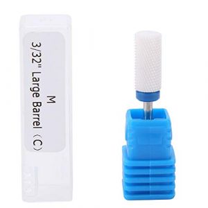 Embout ponceuse ongles, Foret à ongles, forets en céramique pour la manucure pédicure gel cuticule gel polissage forme de cylindre tête de meulage, avec base d'affichage(Blanc 05#) (Liyishun, neuf)