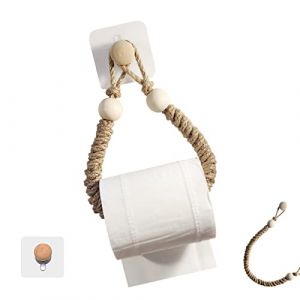 Porte Papier Toilette, Vintage Porte Rouleau Papier Toilette, Porte-Serviette en Corde de Chanvre sans Per&ccedil;age pour Salle de Bain D&eacute;coration (ANYUANK, neuf)