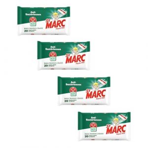 ST MARC Lot de 4 Serpill&egrave;res jetables Impr&eacute;gn&eacute;es Anti-Bact&eacute;riennes - 20 Serpill&egrave;res (Stock Bureau Maison Bien-&ecirc;tre, neuf)