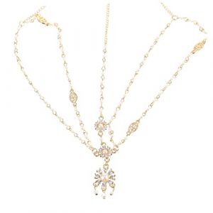 NOLITOY Chain Tassel Hair Accessories with Flower Design for Women Elegant Hair Jewelry for Parties and Special Occasions (M.Meteorite, neuf)