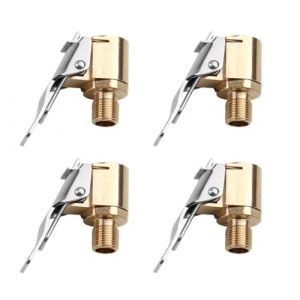 4 PCS Embout Gonflage Pneu Voiture, Adaptateur de Valve de Pneu de Voiture, Embout Pistolet Compresseur Air, Embouts de Gonflage en Laiton, Compatible avec Toutes Les Valves de Pneus (BaiDingSheng, neuf)