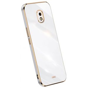 RankOne Phone Coque Convient &agrave; Samsung Galaxy J5 2017 (5.2" inches), &Eacute;tui de T&eacute;l&eacute;phone Portable en Silicone avec Cadre de Galvanoplastie - Blanc (Rankone, neuf)