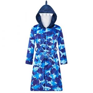 WYTbaby Peignoir pour fille &agrave; capuche en polaire douce pour enfant, peignoir en &eacute;ponge avec motif animaux 3D, &acirc;ge 4-14 ans, bleu marine, 4-6 ans (WYTbaby-EU, neuf)