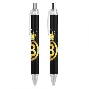 Bitcoin King Stylo &agrave; bille r&eacute;tractable &agrave; pointe fine de 0,5 mm pour &eacute;criture lisse pour la maison et le bureau (22MAD2XETY3Y, neuf)