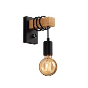 Applique murale noire simple moderne avec interrupteur/appliques murales &agrave; 1 t&ecirc;te de ferme industrielle/convient aux appliques murales d'&icirc;lot de cuisine de grange/luminaire de d&eacute;coration d'h&ocirc;tel de co (百达凯百货店, neuf)