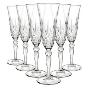 RCR 25600020006 Melodia Luxion Crystal Lot de 6 Verres &agrave; Champagne, Fl&ucirc;tes &agrave; Champagne en Cristal, 160 ml, Compatibles Lave-Vaisselle, Verres de Boissons pour la Maison, Les Restaurants, Les F&ecirc;tes (Der-Porzellan-Laden, neuf)