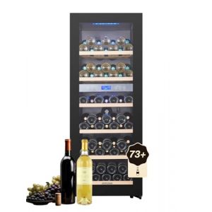 Kalamera Cave a vin Nouvelle version, 73 bouteilles, cave à vin multi-températures, deux zones de température 5-10°C / 10-18°C, 200 litres, Noir, KRC-200BFG (RenHeng products, neuf)