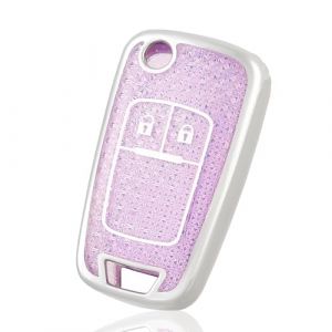 OFF WE GO Etui Cles Coque de Clé pour Opel Chevrolet Aveo Cruze Corsa Mokka Adam Astra Zafira Insignia Trax Spark Protecteur Clé Voiture Couverture Clé Accessoire Voiture Clé à Télécommande, Violet (OFF WE GO, neuf)