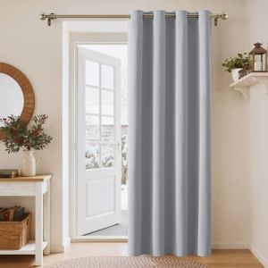 PONY DANCE D&eacute;coration de Fen&ecirc;tre - Rideaux Isolation Thermique Draperies Salon &agrave; Oeillets &Eacute;conomie d'&Eacute;nergie pour Chambre, Largeur 140 sur Hauteur 220cm, Gris Argent, 1 PC (RYB HOME EU, neuf)