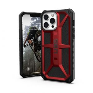 Urban Armor Gear Monarch Housse de Protection Compatible avec Apple iPhone 13 Pro Max [Recharge sans Fil Compatible, Protection 5 Couches aux Normes Militaires, Bords relev&eacute;s] Rouge (Crimson) (Jolly Mobile FR, neuf)