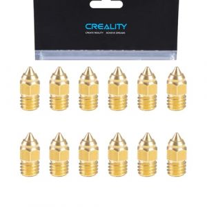 Creality 12PCS Nozzles pour Imprimante 3D CR-6 SE/Ender 3 S1, Imprimante 3D Parts Hotend 0,4 mm MK Laiton Nozzles Compatible avec CR-6 SE, Ender 3 S1/S1 Pro, Ender 3/5, CR-10 Series 1,75 mm Filament (Keyafei, neuf)