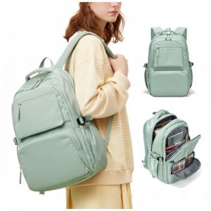 sikazan Sac a Dos Scolaire Multipoches,Sacs D'&eacute;cole Cartable Primaire Grand,Sac &agrave; Dos Lycee,Sac Universit&eacute; Femme,Sac Scolaire Ado 30L (Vert Menthe) (Sikazan Store, neuf)