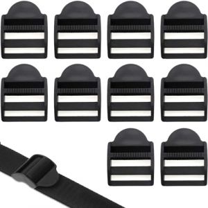 COYUN 10 Pi&egrave;ces Boucle Plastique 25mm, Avec Boucle &agrave; Clip, Boucle &agrave; Double Ouverture Lat&eacute;rale, Attache Sac a Dos, Boucle Sangle, pour les Bagages, Sangles, Sacs &agrave; Dos, Noir (HLWA RETAILS LTD UKSTORE, neuf)