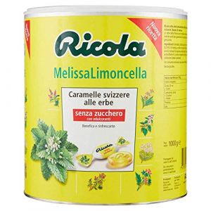 Ricola - Bonbons balsamiques aux herbes, sans sucre, Goût Melissa Limoncella - Pot de 1 kg (ITD Store, neuf)