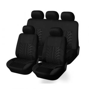 Auto Ensembles Housses Siège pour Peugeot 208 II/Allure Auto Ecole/Roadtrip/208 GT, Motif des pneus, Respirant Imperméable Protections Accessoires,Black- 5 Seats (Uinctd, neuf)