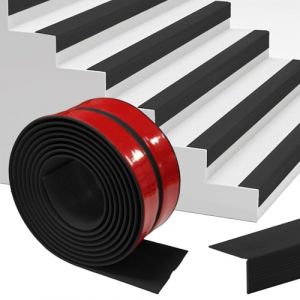 Nez de Marche Escalier 2M, 25x25mm Profil de Bords d'Escaliers Auto-adh&eacute;sif, Antiderapant Escalier Bande de Bordure, Noir (juningcenJianHuiUKshop, neuf)