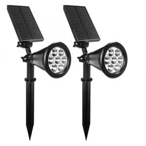 Fosingut RGB Spot Solaire Exterieur,2 en 1 Lampe Solaire Exterieur Jardin Etanche IP65,7 LED Projecteur Solaire &Eacute;clairage de S&eacute;curit&eacute;,Paysage Lumi&egrave;re pour No&euml;l Deco,Jardin,All&eacute;e,Cour,F&ecirc;te,2 Pack (Teyinuo Lighting, neuf)