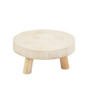 Spetebo Disque d'Arbre - Support pour Plantes Naturel Rond 20 cm - Petit Tabouret &agrave; Fleurs en Bois Avec 3 Pieds - Plateau pour Fleurs (Special-trends, neuf)