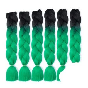 WBLSPA Extensions de Cheveux de tressage de Tresses Jumbo synthétiques pour Les Femmes Texture Noir Bleu Hair-XB15-24inch-CHINA-6Pcs/Lot (guangzhouliyeshangmaoyouxiangongsi 85244, neuf)